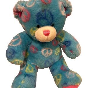 Build-A-Bear Blue Peace Symbol Teddy